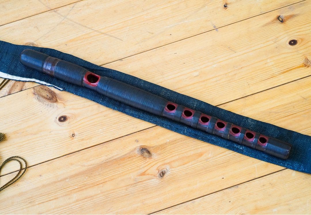 能管　ケース、木箱付き