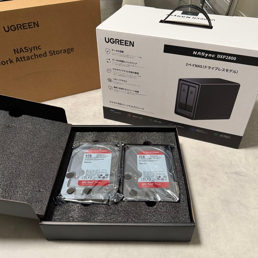 UGREEN NASync DXP2800 4TB x2 HDD付き