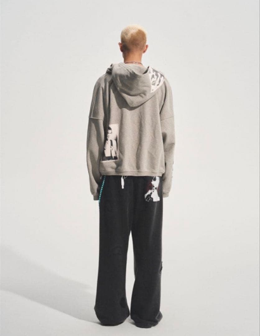 正規品✨NIKI着用✨ bastard ワッペン付きパンク風ジップジップパーカー