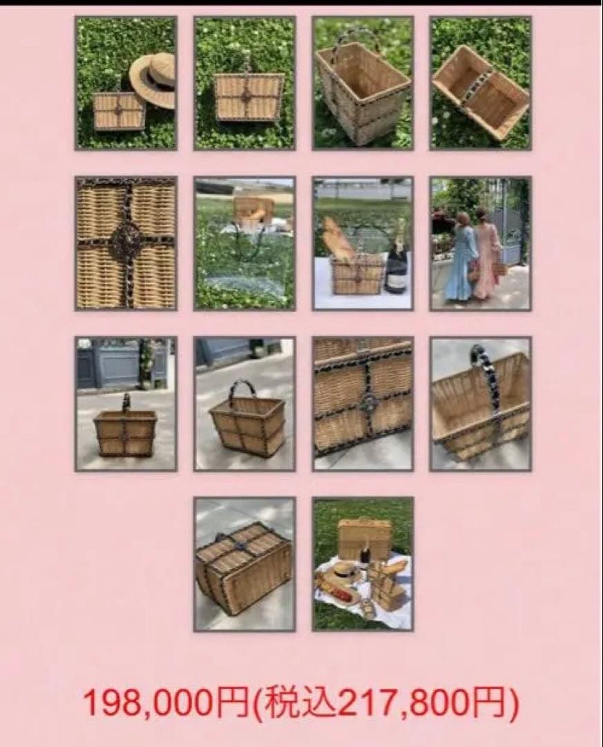 Vaquiaux ピクニックかごバッグインバック付き２点