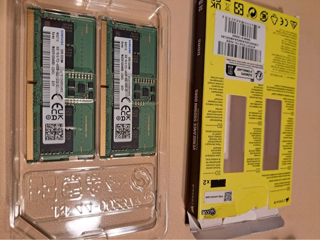 Samsung DDR5 8GB×2枚セット PC5-4800B