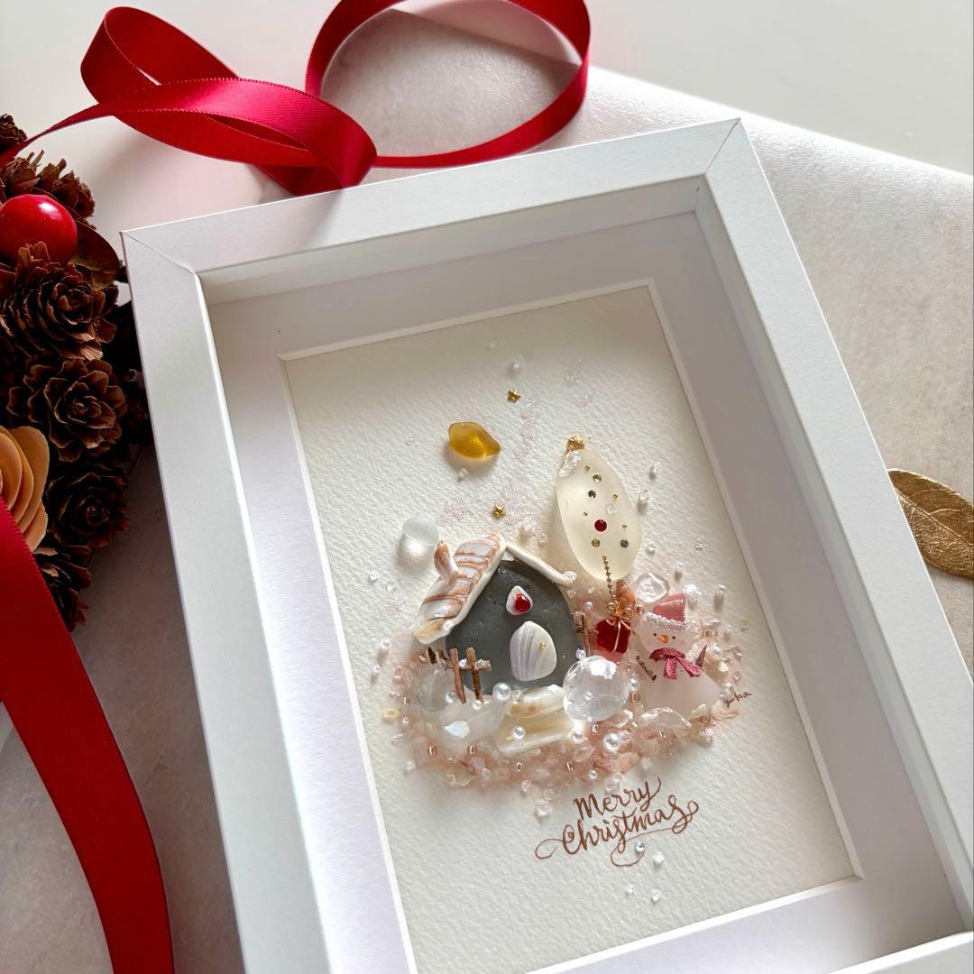 トーマス号 *ˊᵕˋ* 　White Christmas シーグラスアート