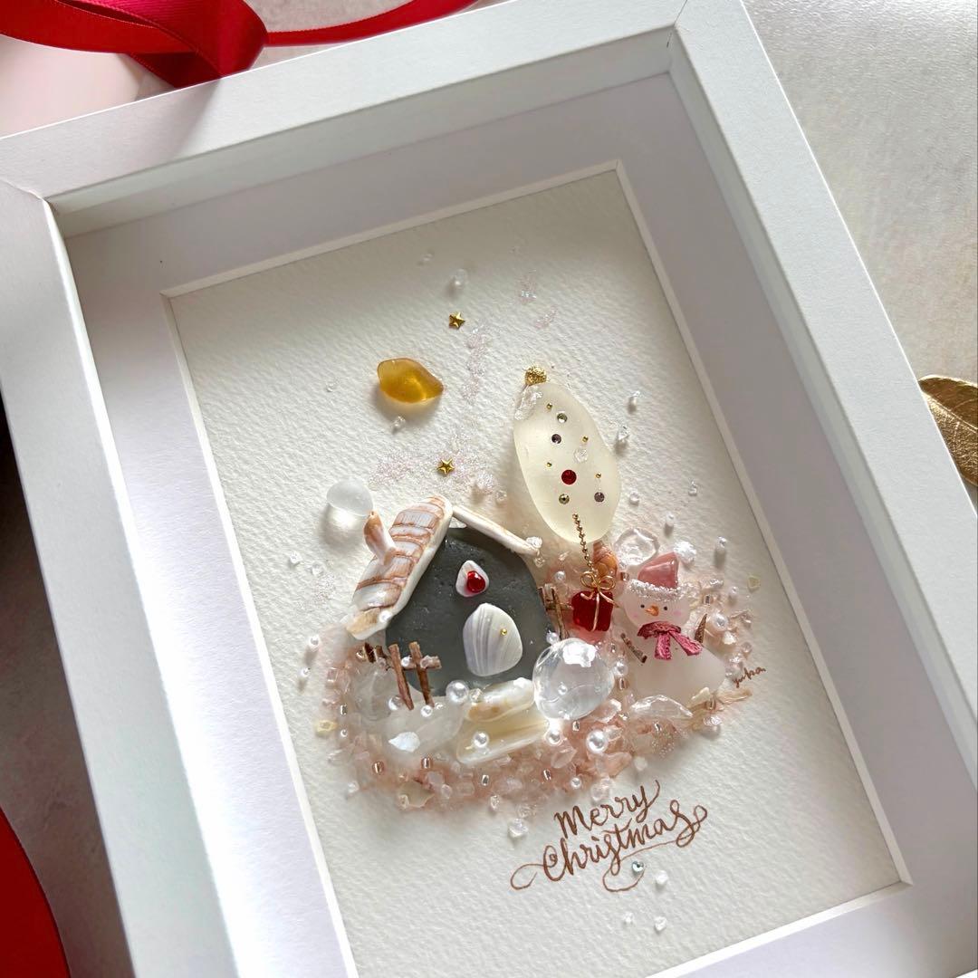 トーマス号 *ˊᵕˋ* 　White Christmas シーグラスアート