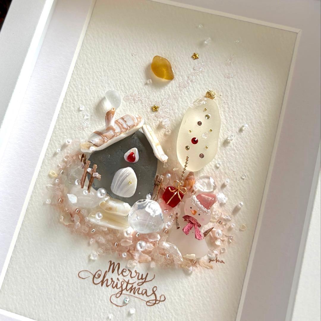 トーマス号 *ˊᵕˋ* 　White Christmas シーグラスアート