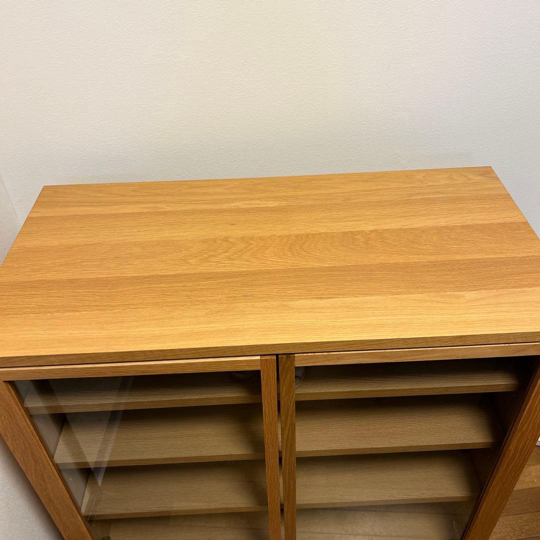 無印良品　木製キャビネット　ガラス扉