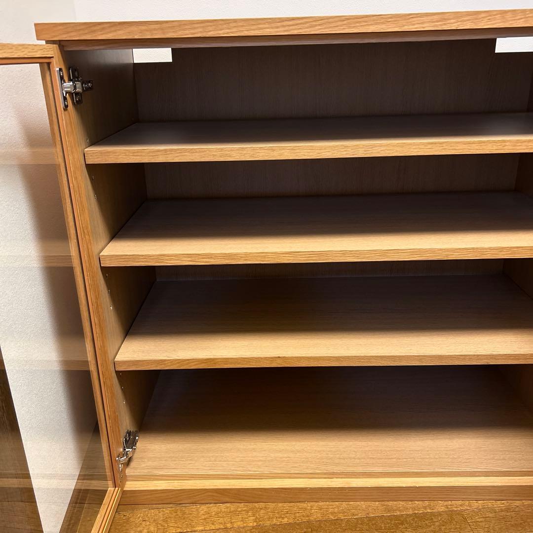 無印良品　木製キャビネット　ガラス扉