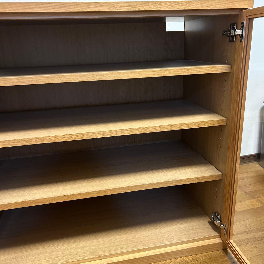 無印良品　木製キャビネット　ガラス扉