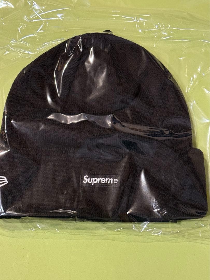 Supreme 黒 ビーニー Sロゴ