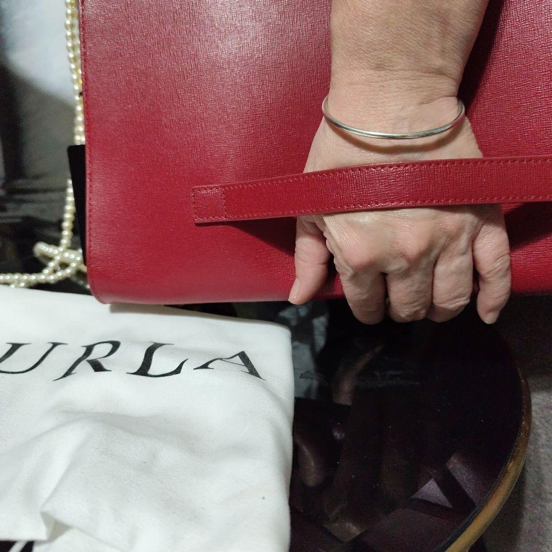 FURLA レッド クラッチバッグ 保存袋付き