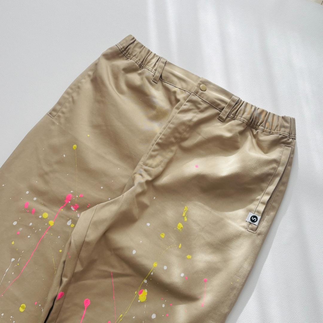 SAPEur スケート チノパンツ ペンキ加工 ドローコード XL ベージュ