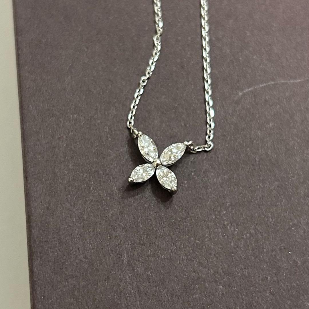 ふ*り様 flags マーキスダイヤ ネックレス 0.67ct プラチナ