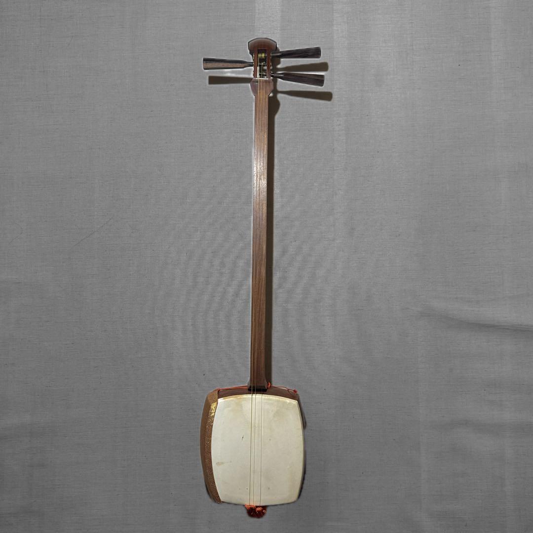 津軽三味線 和楽器 本体のみ 本革 着物ソフトケース ビンテージ