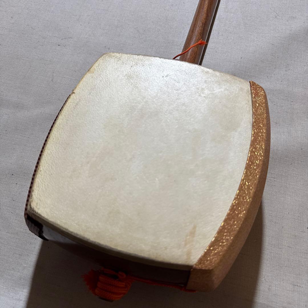 津軽三味線 和楽器 本体のみ 本革 着物ソフトケース ビンテージ