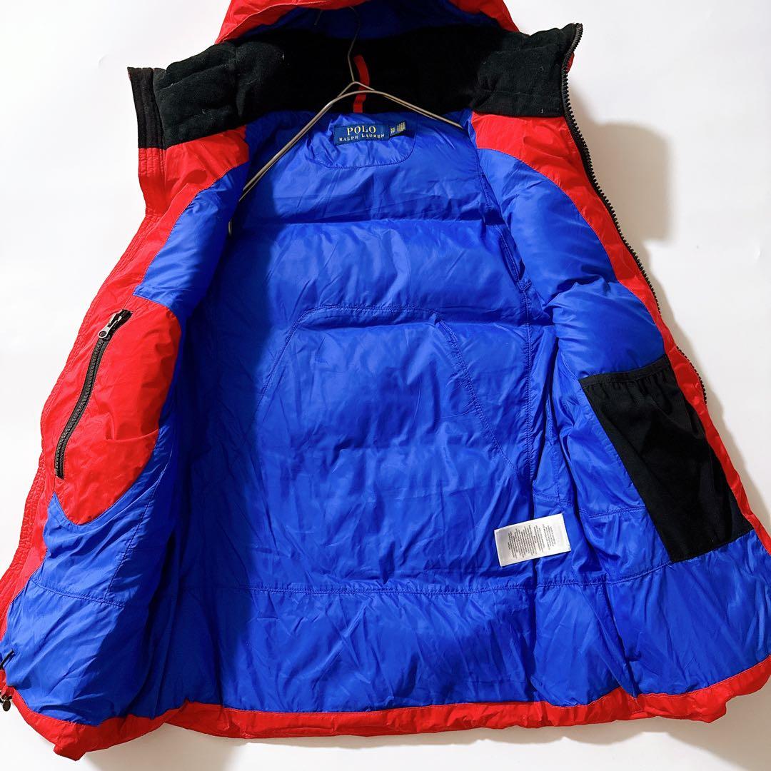ポロラルフローレン ビッグポニー刺繍 ダウンベスト フード 2way 赤 XS