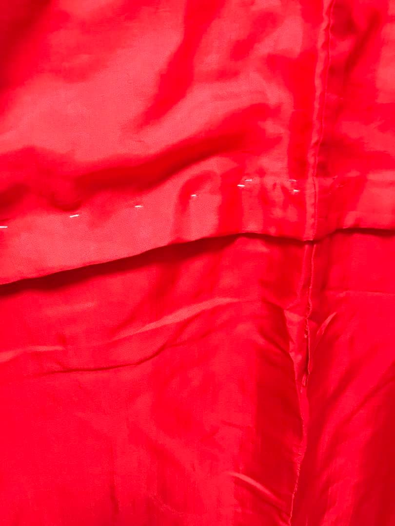 アンティーク長襦袢　正絹　華紅　羽ばたく鶴‼️ 花菱