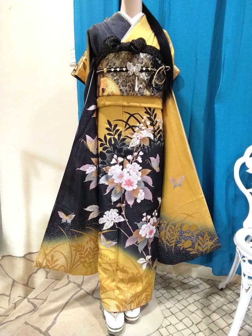 振袖フルセット、正絹振袖成人式、重ね衿、帯揚げ帯締め、西陣袋帯、襦袢