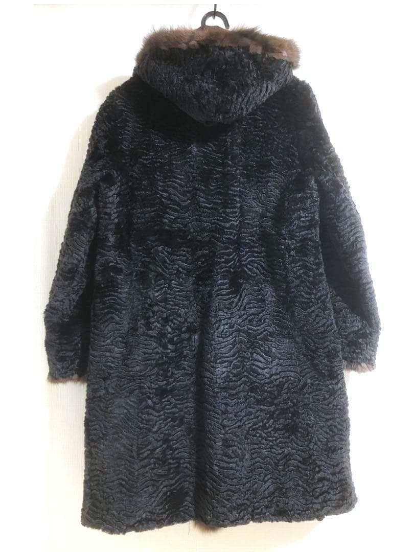 ウィーゼル セーブル シルク☆フード付き リバーシブル コート （株）北川☆１１