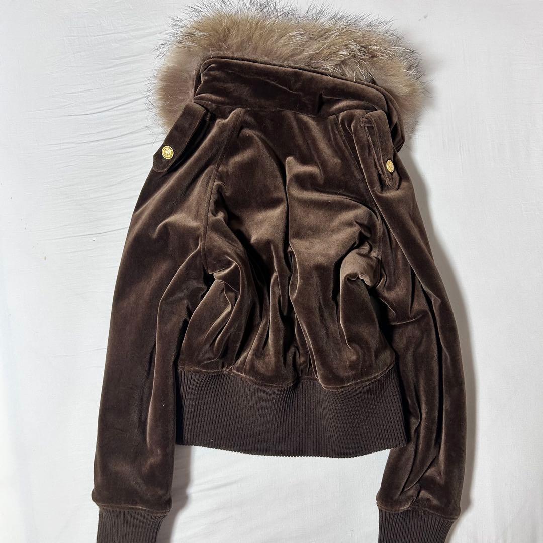 y2k ファー付きパーカー ベロア グランジ 平成ギャル