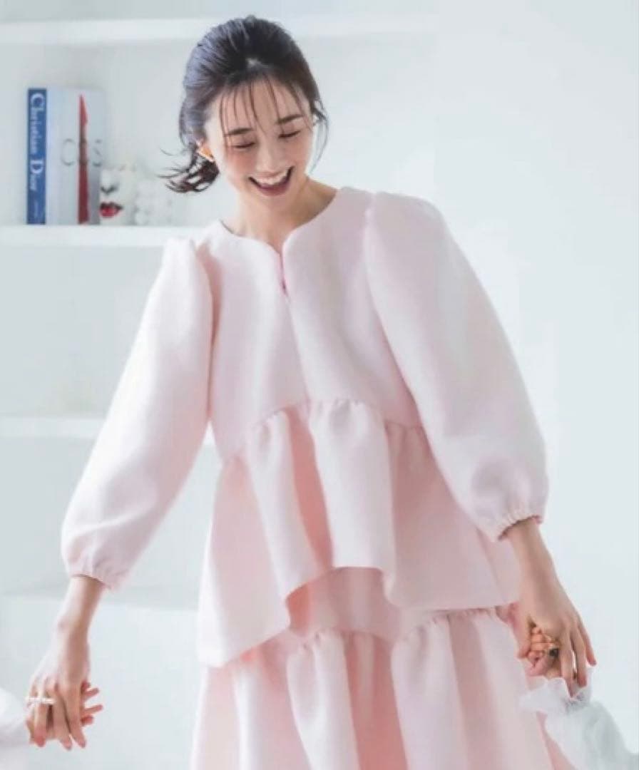 bitnabi 授乳服　ハートカッティング　キルティング長袖トップス（ピンク）