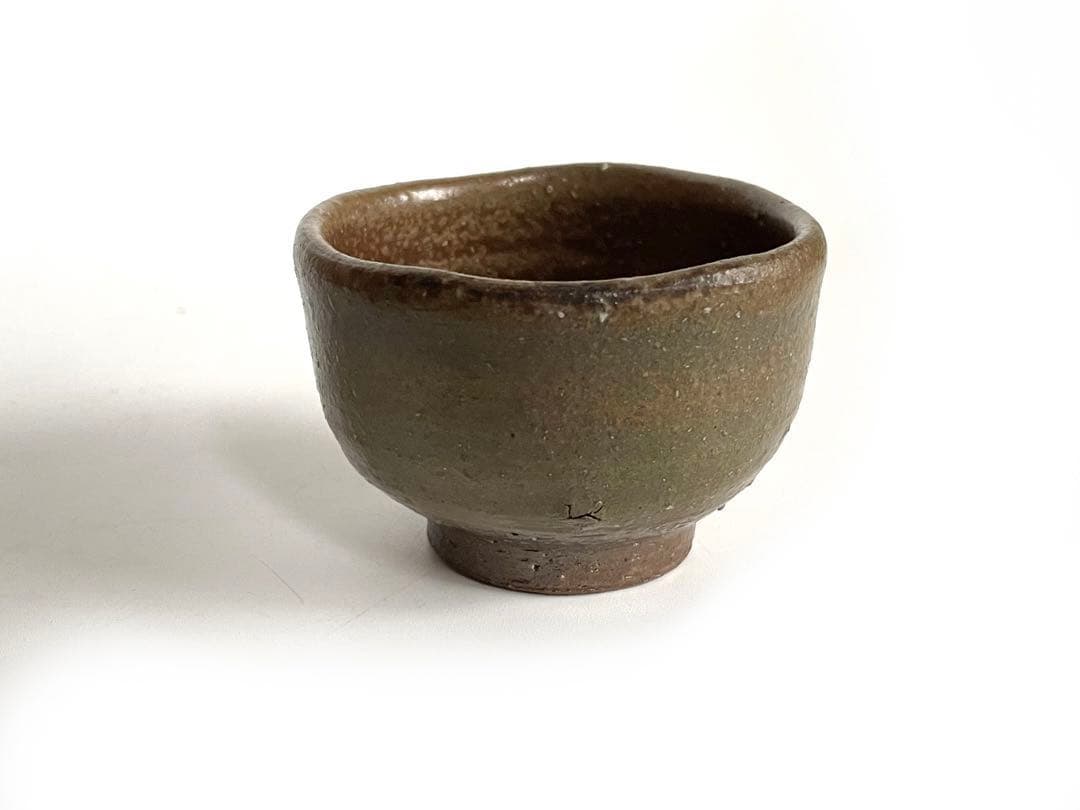 陶芸家　藤原建　備前　ぐい呑　備前焼　牡丹餅手　共箱