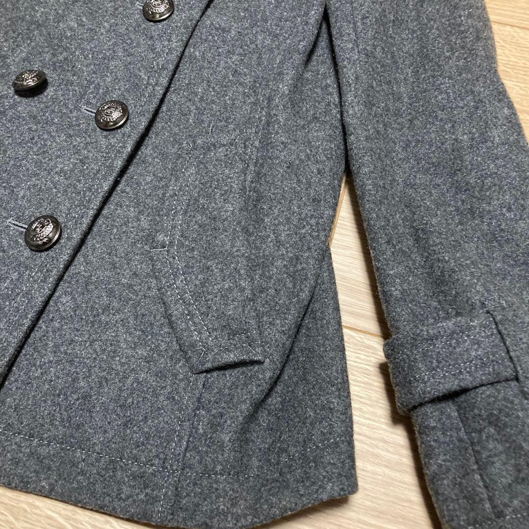 美品　バーバリーブルーレーベル　 Pコート ダブル ノバチェック38 銀ボタン