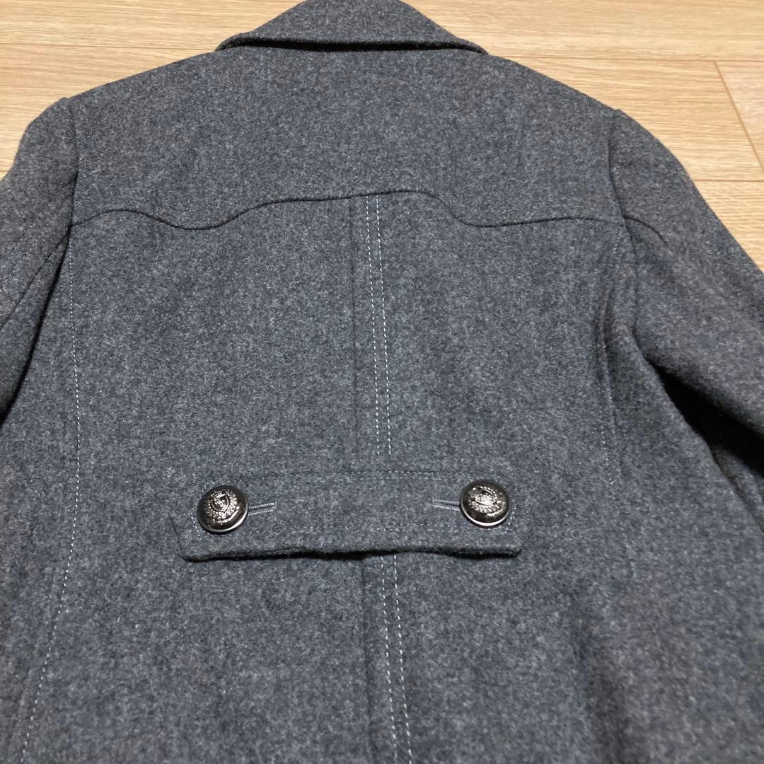 美品　バーバリーブルーレーベル　 Pコート ダブル ノバチェック38 銀ボタン