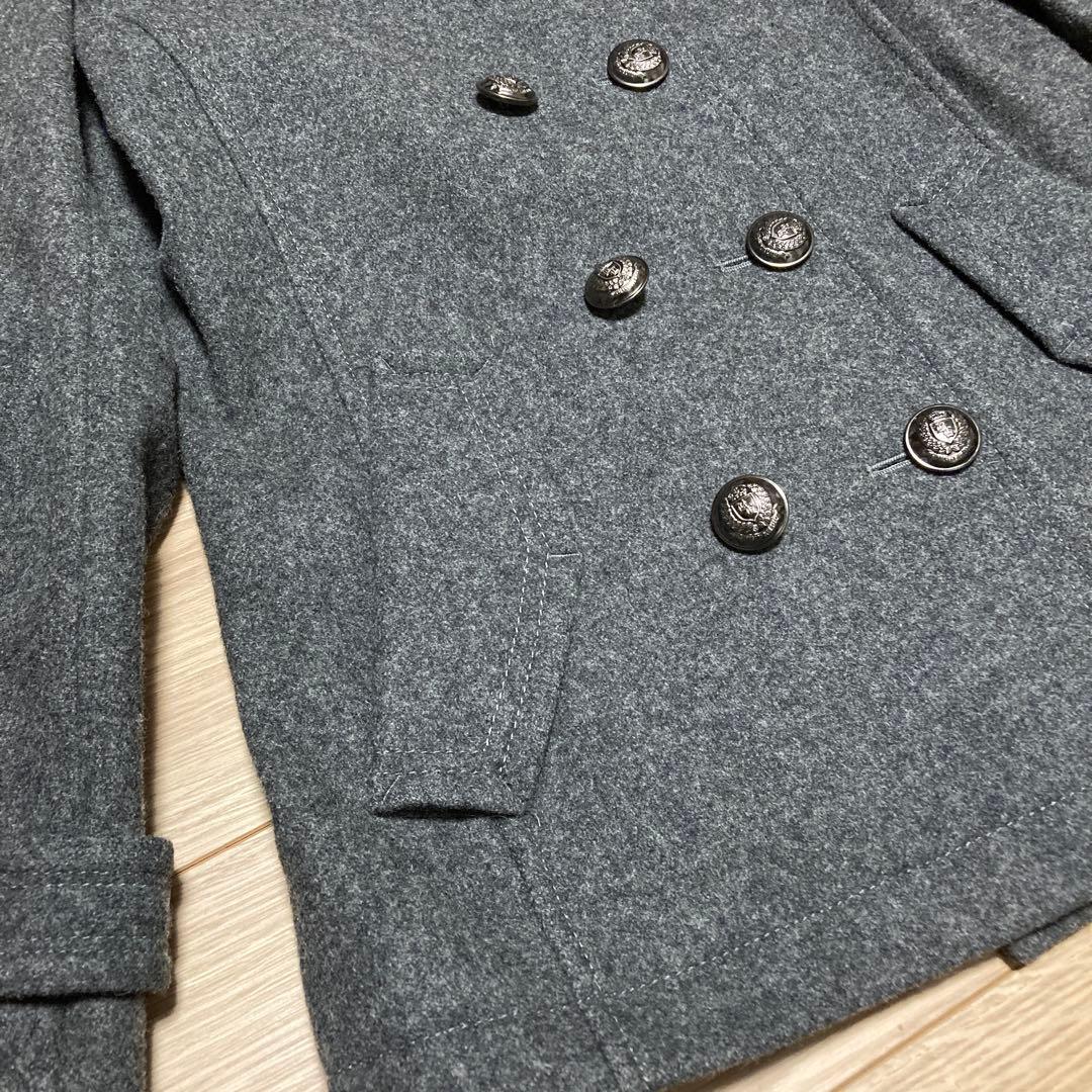 美品　バーバリーブルーレーベル　 Pコート ダブル ノバチェック38 銀ボタン