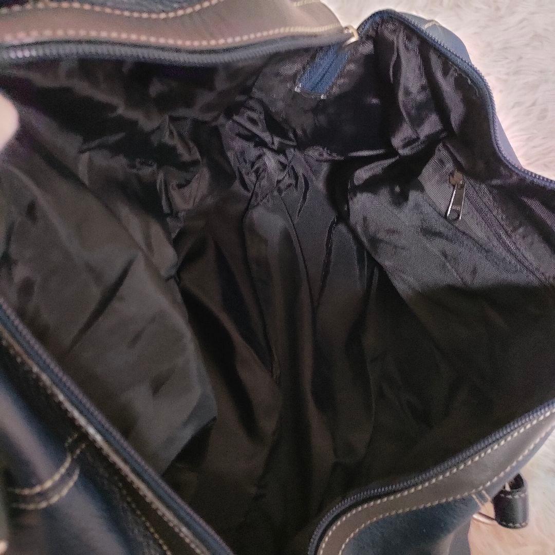 JFA×KIRIN ボストンバッグ 本革 ネイビー ブラック デッドストック