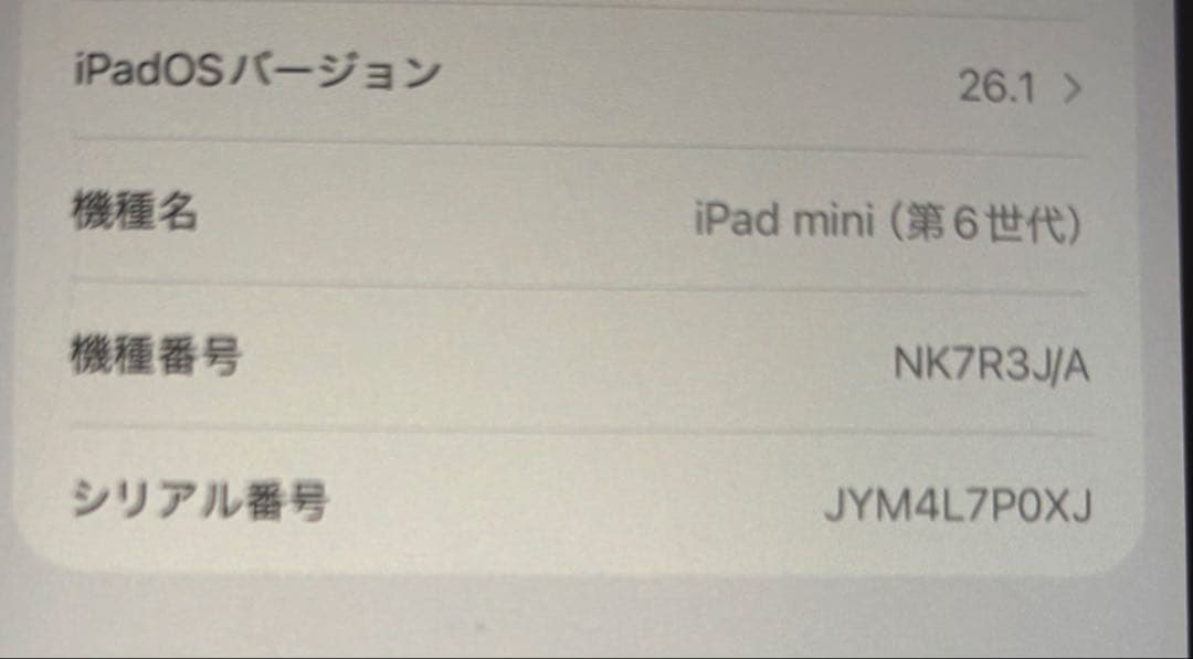 ipadmini 6 WiFiモデル 紫 本体のみ