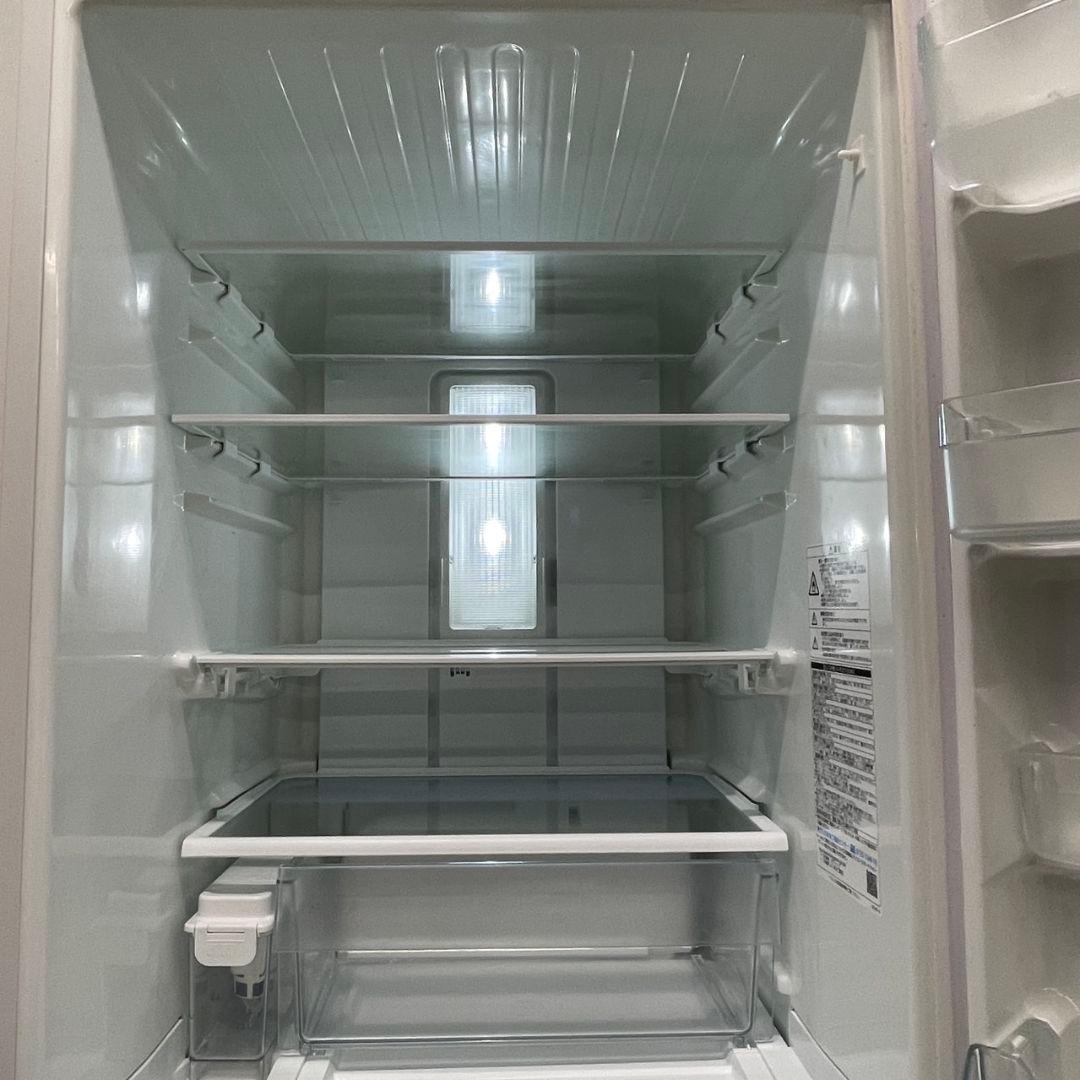 冷蔵庫　大型　設置無料　363ℓ　自動製氷　安い　ガラスパネル　白　綺麗