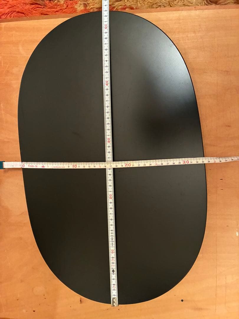 黒い漆器 半月形と長方形の盆セット