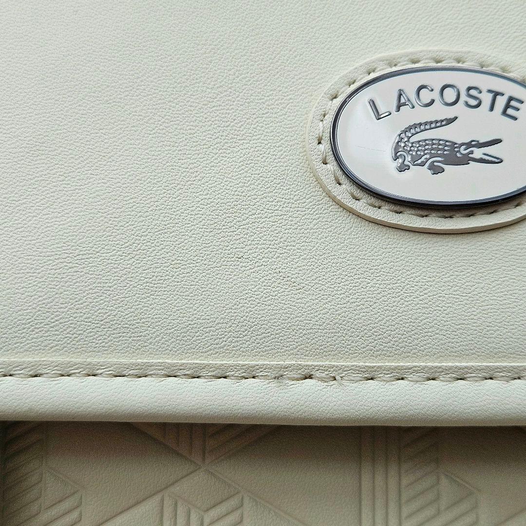 LACOSTEラコステ モノグラムスモールメッセンジャーバッグ アイボリー