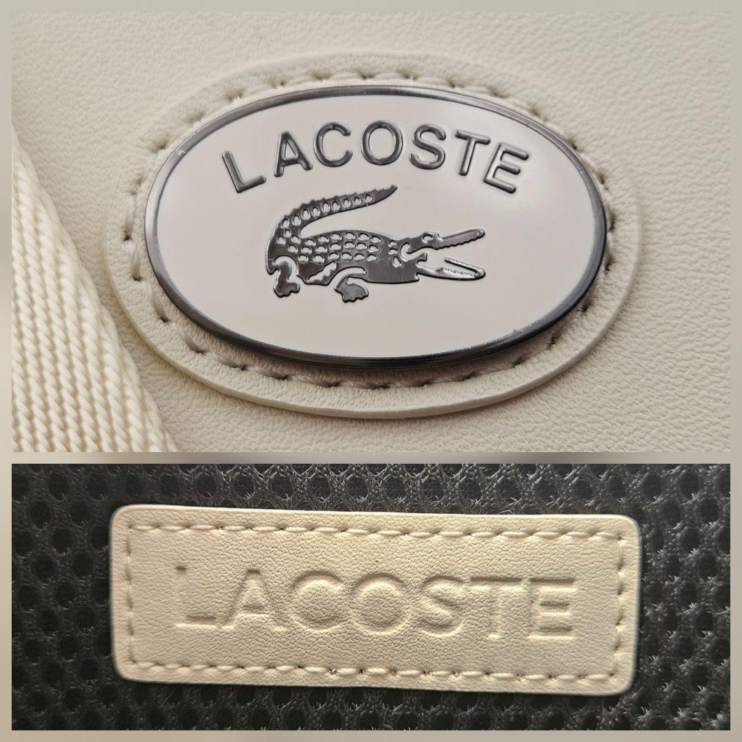 LACOSTEラコステ モノグラムスモールメッセンジャーバッグ アイボリー