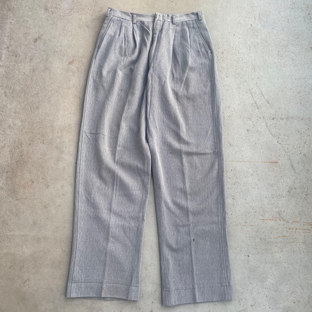 ~60s ウールレーヨンスラックス [検]絣 ネップギャバ