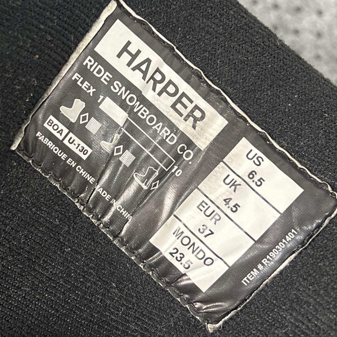 5回使用 23.5cm RIDE×HARPER BOA スノーボードブーツ