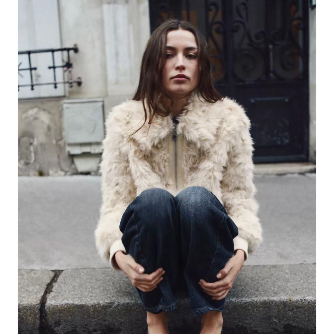 最終お値下げ‼️【ZARA】フェイクファーボンバージャケット XS