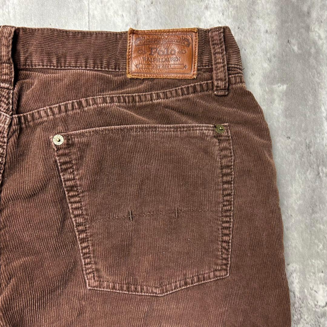 ラルフローレン 革タグ コーデュロイパンツ ブラウン W36 5944