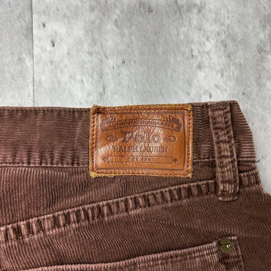 ラルフローレン 革タグ コーデュロイパンツ ブラウン W36 5944