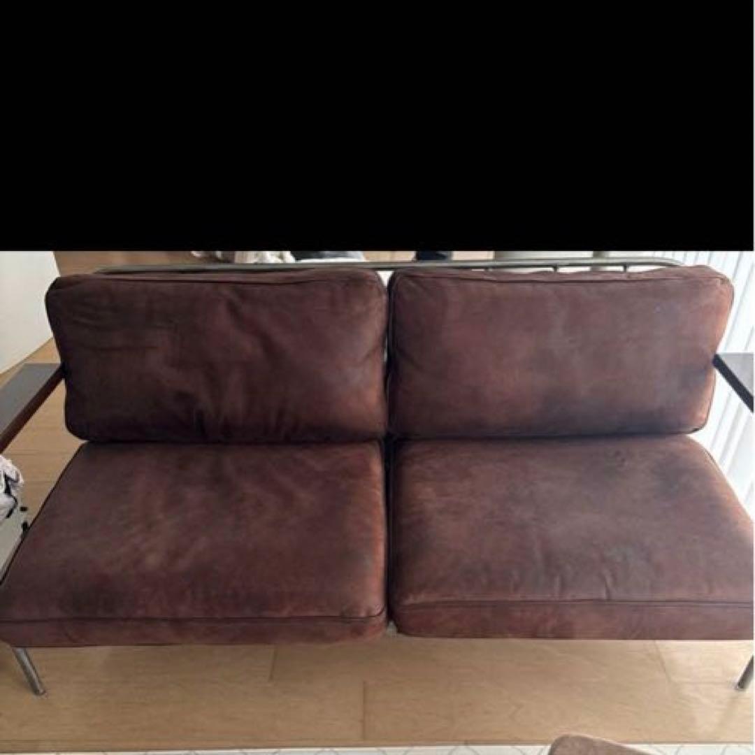 ジャーナルスタンダードファーニチャー　ブラウン 本革2人掛けソファ ラバルソファ