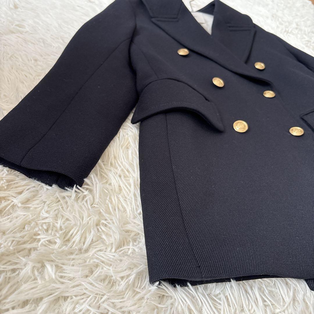 美品 IENA イエナ テーラード ダブル ジャケット 金ボタン ウール