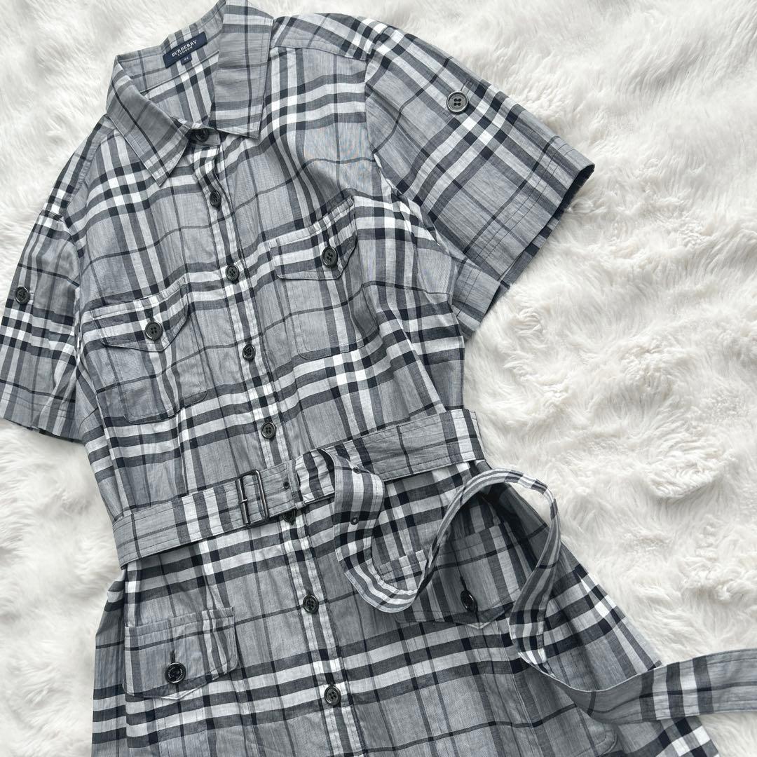 大きいサイズ44✨バーバリーロンドン★シャツワンピース ベルト　ノバチェック