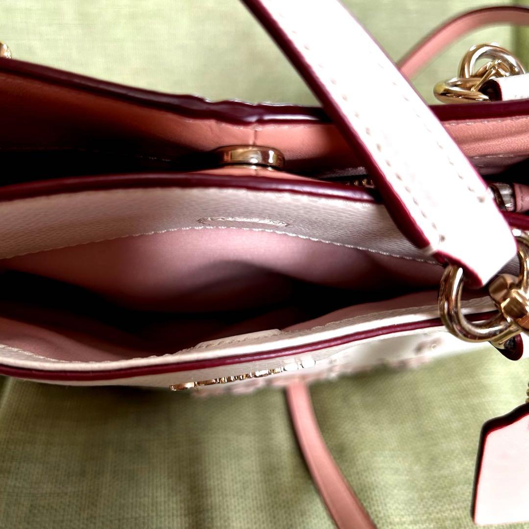 パンチング　COACH コーチ　ショルダーバッグ　トートバッグ　バイカラー　花柄