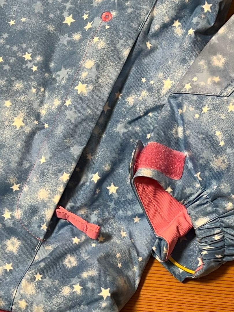 子ども用スキーウェア 青とピンクの星柄　女の子