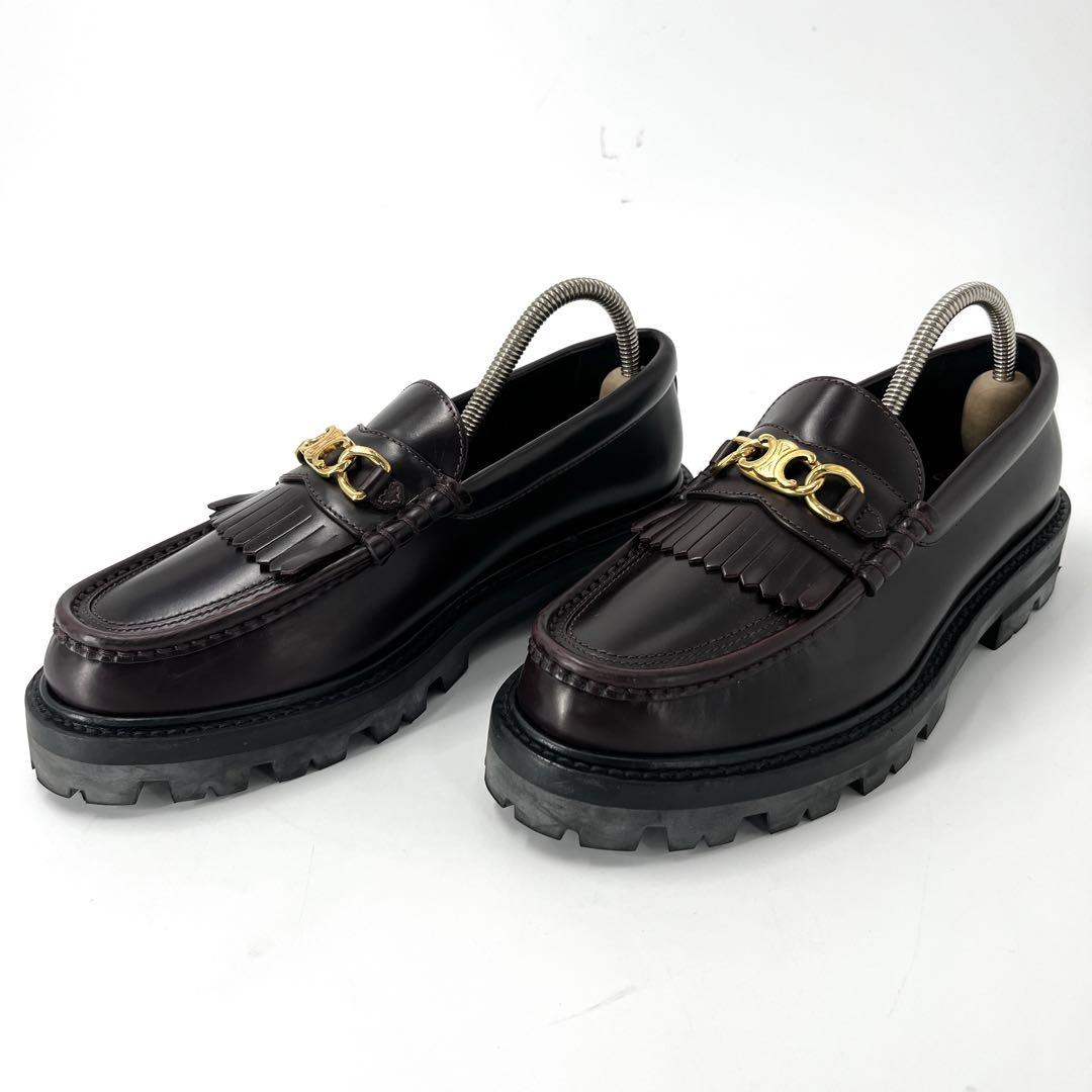 セリーヌ　ローファー　エディスリマン　バーガンディ　マーガレット　トリオンフ