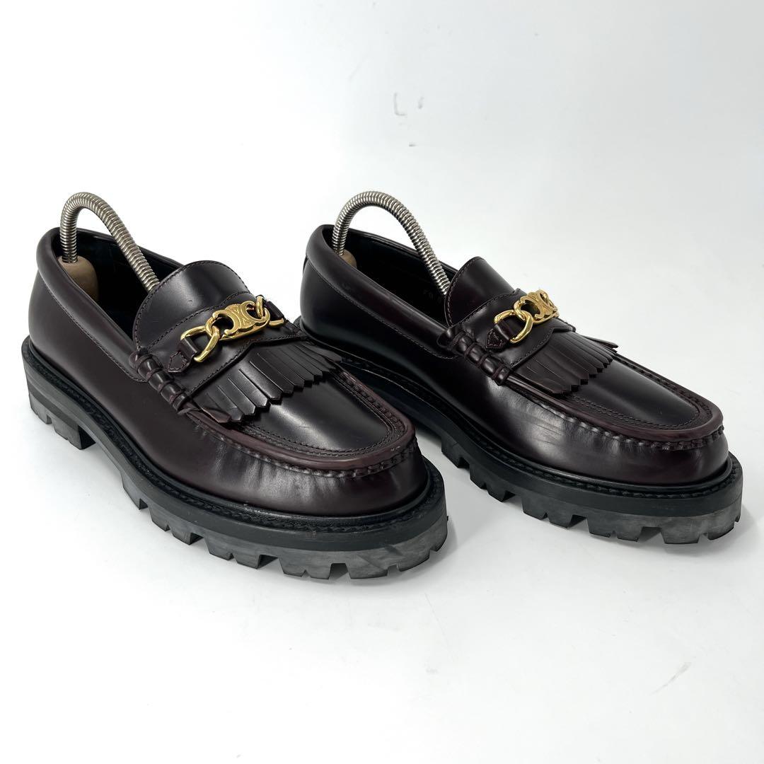 セリーヌ　ローファー　エディスリマン　バーガンディ　マーガレット　トリオンフ