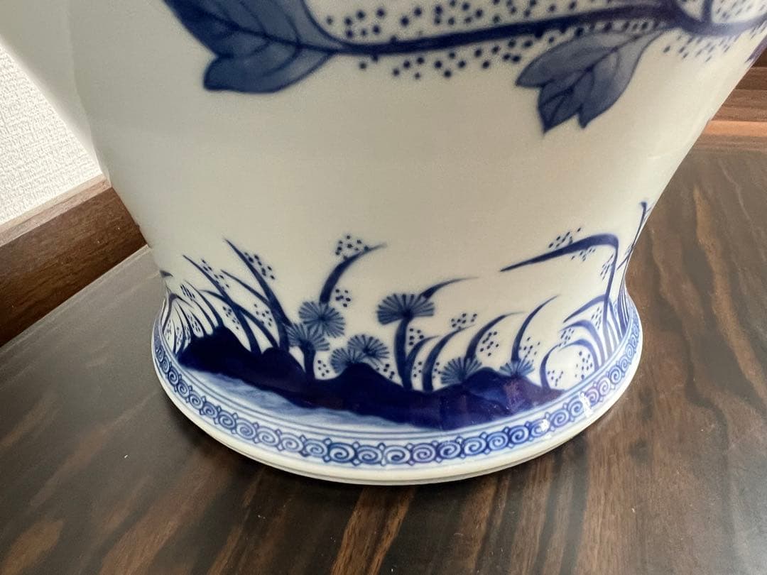 景徳鎮御窯 北京故宮博物院監製 限定複製品 青花牡丹紋瓶　認定書付