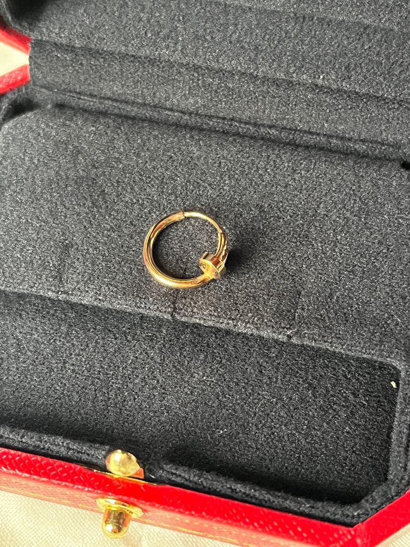 カルティエ　ジュスト アン クル シングル イヤリング、ミニモデル　ピンク