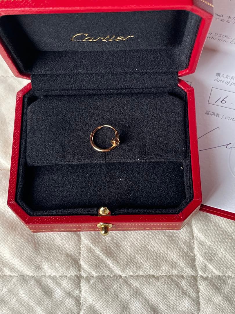 カルティエ　ジュスト アン クル シングル イヤリング、ミニモデル　ピンク