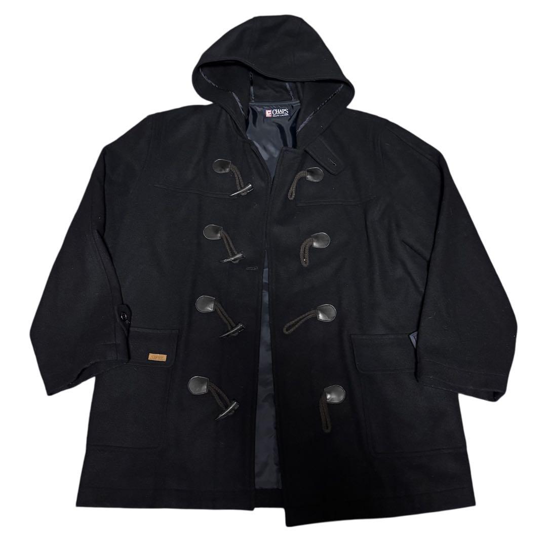 【美品】CHAPS RALPH LAUREN　ダッフルコート　ブラック　フード付