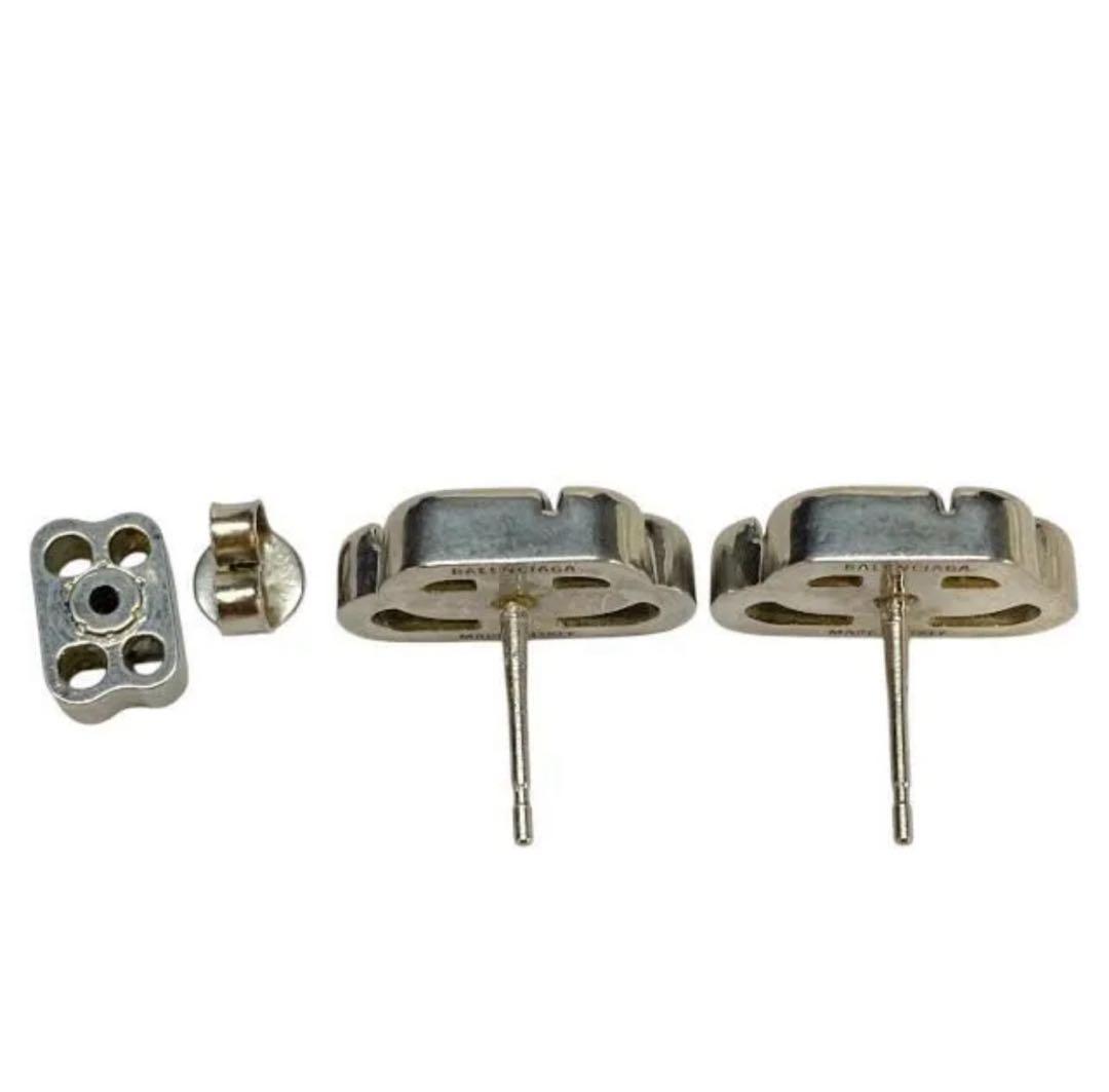 BALENCIAGA ピアス 両耳用 BBロゴ シルバー